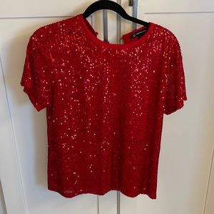 Red sequin top